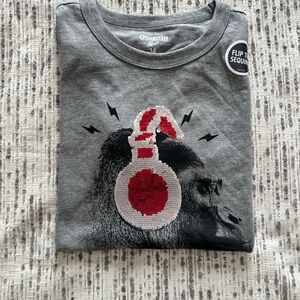OshKosh B'gosh Gray Gorilla Tee with Red Sequin Headphones